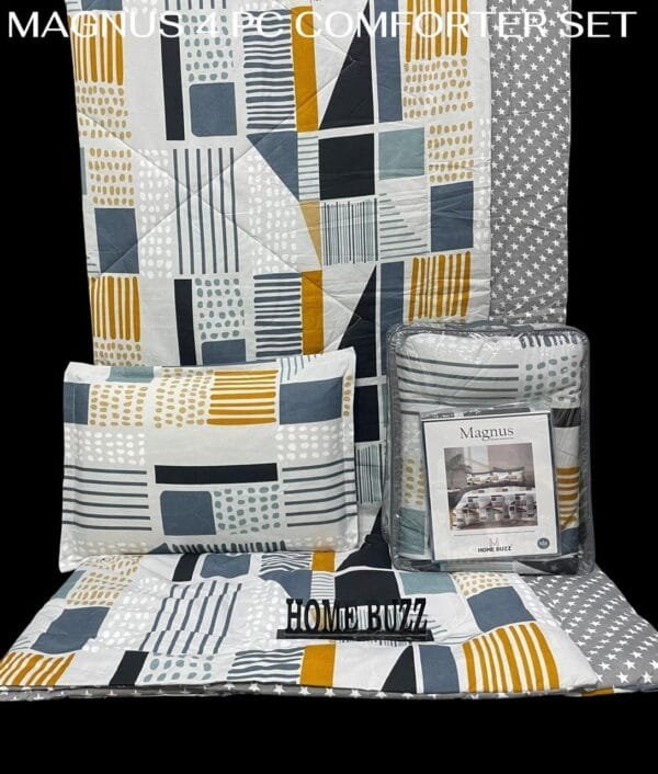 Magnus 4PC Comforter Set | Glace Cotton | Reversible Comforter | Premium Bag Packing