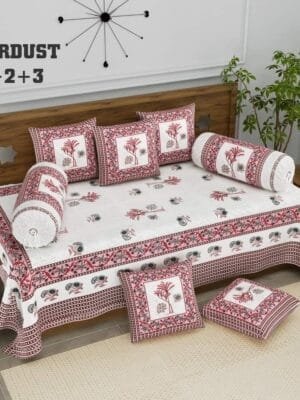 Stardust  Diwan Set (1+2+3) | Pure Cotton | Booster & Cushion Covers | New Arrival