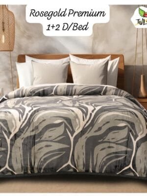 Imported Rosegold Warm Premium Bedsheet Set with Border | Cozy Flannel Fabric