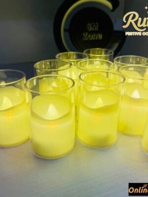 IMG-20250930-WA0047.jpg Glass LED Candles – Set of 24 | Decorative Flameless Lights | Box Packing (500 gm)