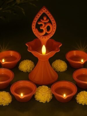IMG-20250930-WA0059.jpg Water Sensor Diya Combo (6+1) – 1 Om Diya + 6 Regular Diyas | Set of 7