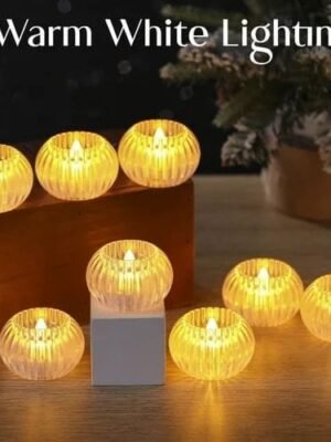 Warm White LED Tealight Balls | Decorative Flameless Candle Lights  |Pack of 12