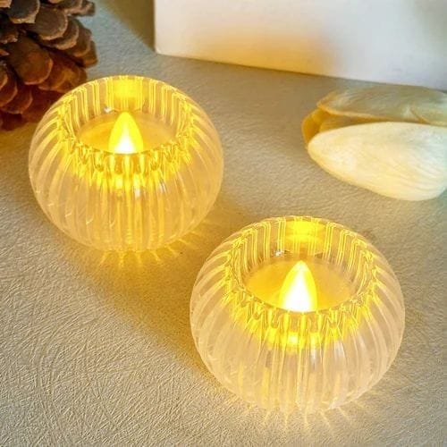 Warm White LED Tealight Balls | Decorative Flameless Candle Lights  |Pack of 12