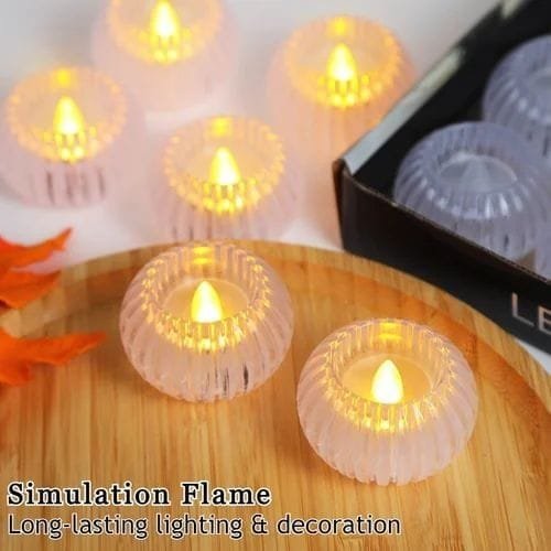 Warm White LED Tealight Balls | Decorative Flameless Candle Lights  |Pack of 12