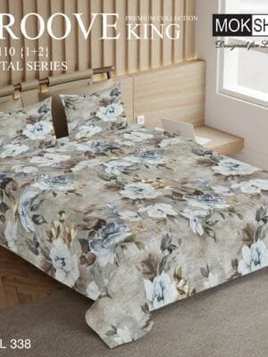 GROOVE King Size Digital Series Premium Bedsheet Set with Pillow Covers | Luxury Cotton Feel