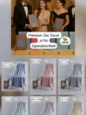 Premium Tea Towel Gift Pack – Super Absorbent | Diwali Special | 30×60 inches, 5 Colors