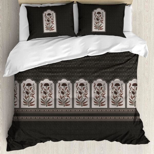 Arabic King Satin Procion Printed Double Bedsheet Set |100% Pure Cotton| King Size |3 Pc Set