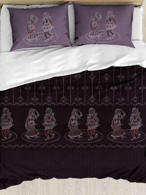 Arabic King Satin Procion Printed Double Bedsheet Set |100% Pure Cotton| King Size |3 Pc Set