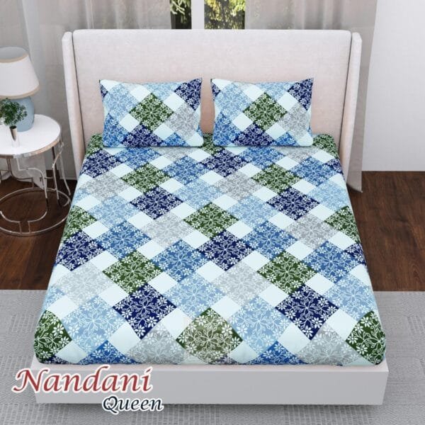 Nandani Single Bed King Size Diwan Bedsheet Set – 3 Pcs Pure Cotton| Super Fine Quality| 70x100 Inches