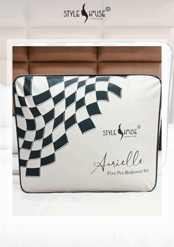 AURIELLE 5-Piece Quilted King Size Bedcover Set with Lace Frill – Style House Luxury Cotton Feel Bedding