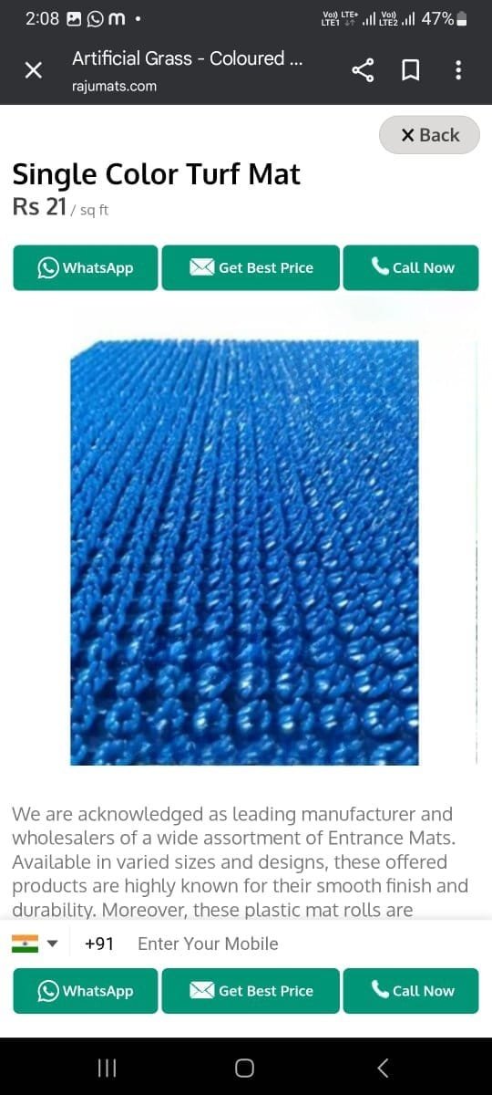 PVC Chain Lock Mat Roll | Smooth Finish & High Quality | Anti-Slip Entrance Mat & Car Mat | Made in India