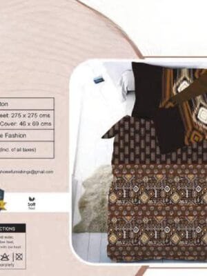 Floria King Size 3Pcs 100% Cotton Bedsheet Set | Procian Print |250 Thread Count