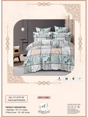 20251117_064934.jpg ALEXA King Size Fitted Bedsheet Set | 360° Elastic Heavy Glace Cotton |3 Pc Set