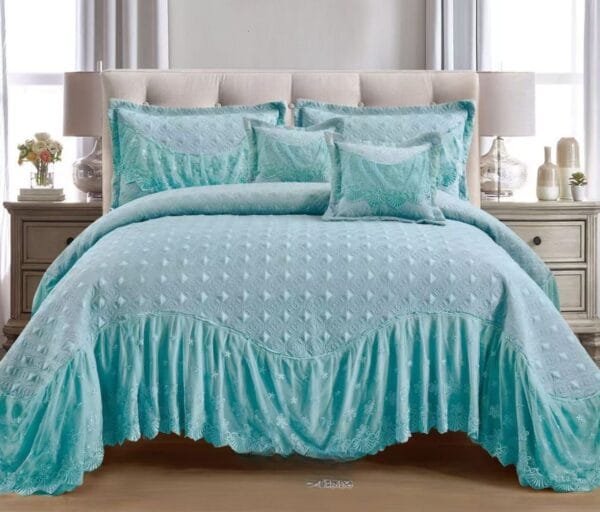20251119_012200.jpg BLISS Premium King Size 5-Pc Quilted Bedcover Set | Imported Fabric with Frill Design