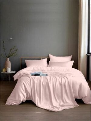 20251119_024638.jpg Premium 400 TC Cotton King Size Bedsheet Set | Satin Weave | Ultra-Soft Solid Bedsheet with 2 Pillow Covers