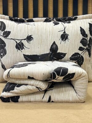 Jorden King Size Burnout Embossed Woolen Bedsheet with 2 Pillow Covers – Warm Double Bed Winter Bedcover