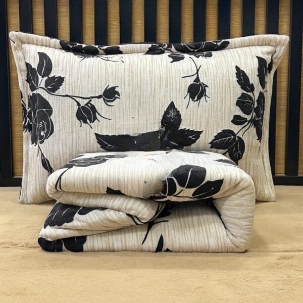 Jorden King Size Burnout Embossed Woolen Bedsheet with 2 Pillow Covers – Warm Double Bed Winter Bedcover