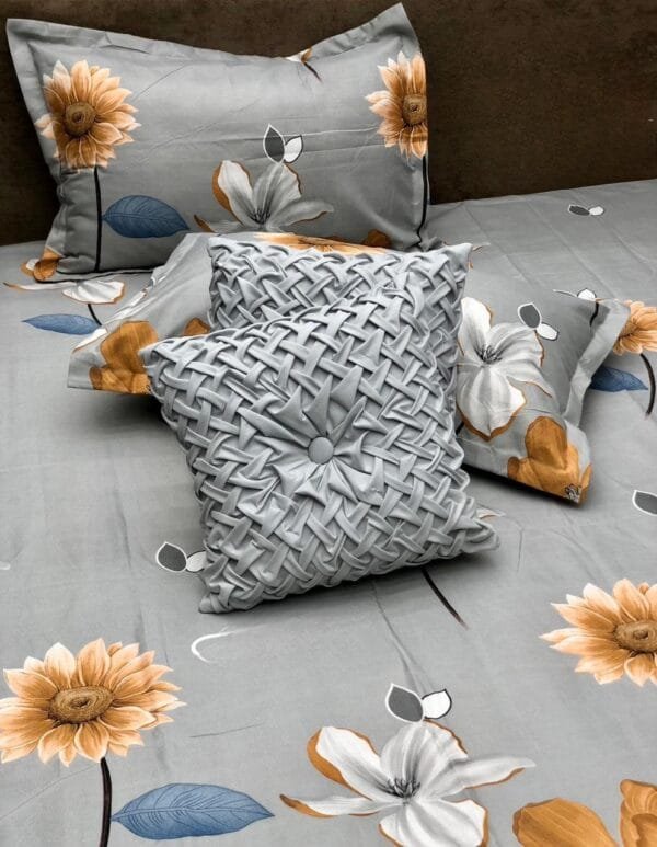 Tangle 5-Piece Premium Bedding Set – King Size Bedsheet with Pillow Covers & Designer Cushions