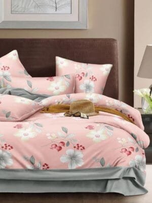 SEASONS Glace Cotton Double Bedsheet with 2 Pillow Covers – 90x100 Inches