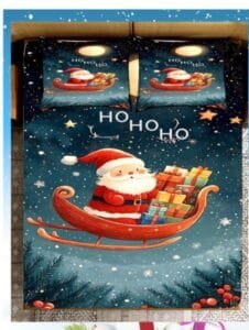 Christmas King 7D Digital Print Super King Size Bedsheet Set | Cotton Feel | Premium Quality