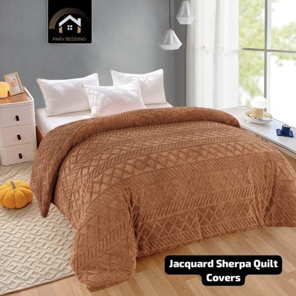 IMG-20251106-WA0032.jpg Sherpa Jacquard Dohar | Super Soft Panda Fur Winter Quilt Cover | Full Size 90x100 | Premium Zipper Bag Packing