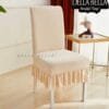IMG-20251106-WA0048.jpg Della Bella Emboss Frill Skirt Jacquard Elastic Fitted Chair Covers – Set of 6 | Elegant Stretchable Dining Chair Covers