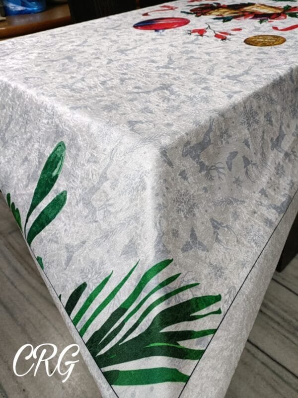 Christmas Velvet Print 6-Seater Dining Table Cover | Soft Imported Velvet 3D Effect (60x90 Inch)