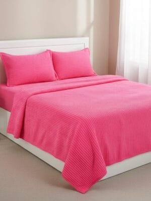 PLUSH Heavy Flannel Blanket – 2.4 KG Imported Super Soft Pencil Finish | Winter Double Bed Blanket in 5 Colors