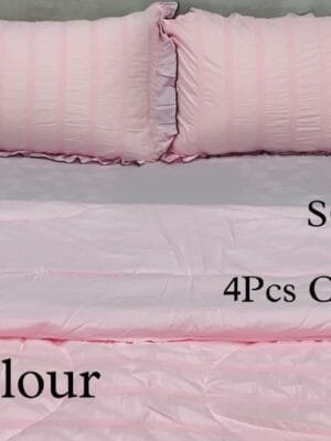 SOFTIL 4 PCS King Size Comforter Set | 140 GSM Fabric | Premium Polycotton with Frilled Design