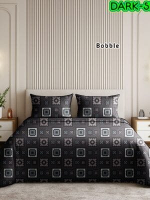 Dark Silk 100% Pure Cotton King Size Bedsheet Set | Egyptian Mercerized Jumbo Double Bed Sheet 3 Pc