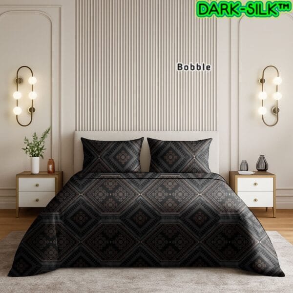 Dark Silk 100% Pure Cotton King Size Bedsheet Set | Egyptian Mercerized Jumbo Double Bed Sheet 3 Pc