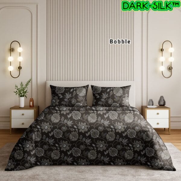 Dark Silk 100% Pure Cotton King Size Bedsheet Set | Egyptian Mercerized Jumbo Double Bed Sheet 3 Pc