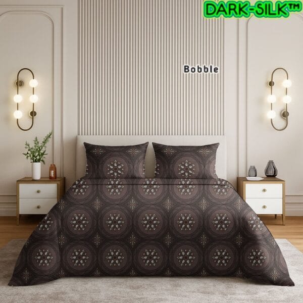 Dark Silk 100% Pure Cotton King Size Bedsheet Set | Egyptian Mercerized Jumbo Double Bed Sheet 3 Pc