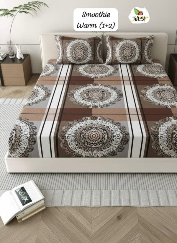 Smoothie Warm Premium Bedsheet Set with Zipper Pillow Covers | Ultra Soft Flannel Fabric