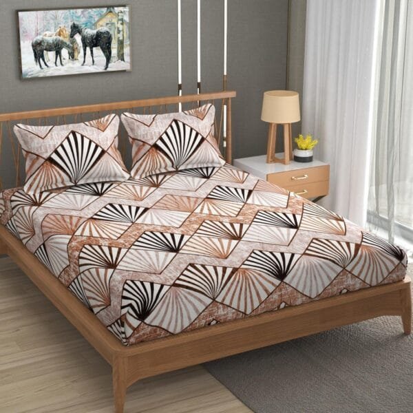 Printed Warm Fitted Flannel Bedsheet Set | Feather Touch Flannel Velvet | 95x105 | Premium Winter Bedding