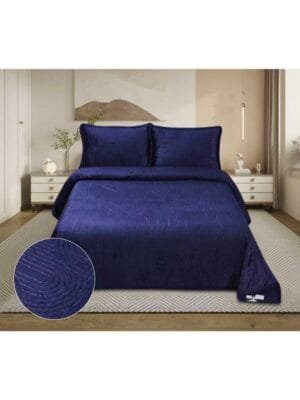 Athens Winter Bedsheet Set – Premium Imported Heavy GSM, Anti-Skid, Velvety Warm Fabric with Embossed Floral Texture