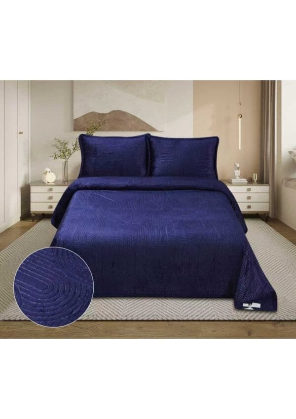 Athens Winter Bedsheet Set – Premium Imported Heavy GSM, Anti-Skid, Velvety Warm Fabric with Embossed Floral Texture
