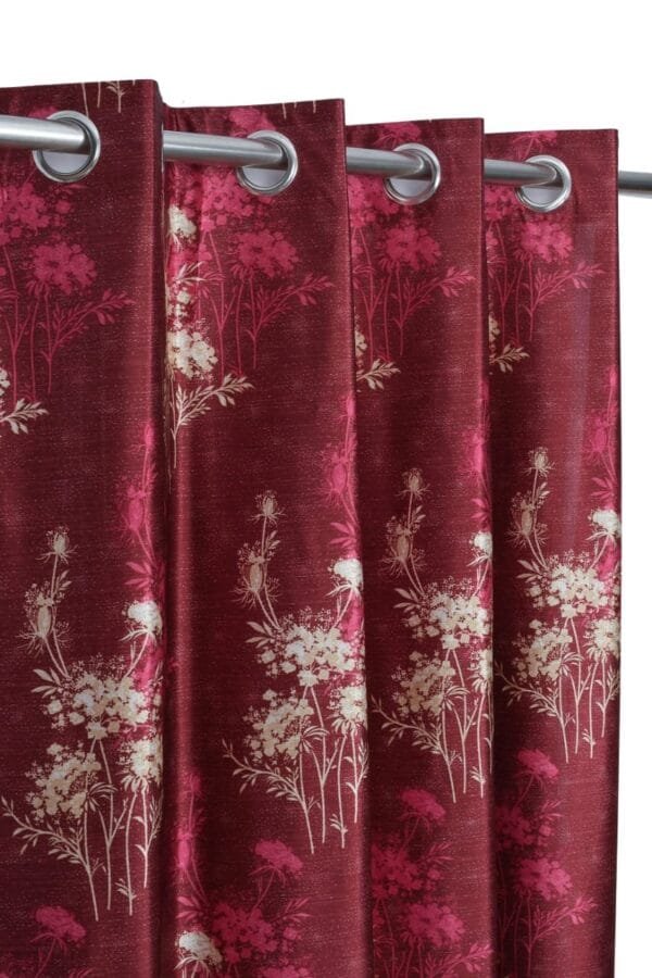 Gulmohar Print Polyester Curtain | Heavy Eyelet Ring Curtain | 5ft | 7ft | 9ft Sizes