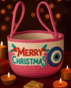 Christmas Special Cute Rainbow Jute Cotton Gift Bag