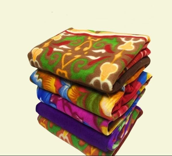 Floral Print Single Bed Fleece Blankets (Pack of 5) – Warm, Soft, 60x90 Inches, Multipurpose Winter Use