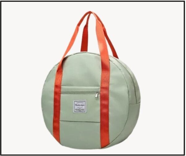 Round Duffle Bag with Shoe Compartment | Convertible Hand & Pithoo Bag |Green