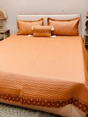 VILANO King Size Soft Luxurious Bedspread Set | 4 PCS Premium Poly-Cotton Bedding