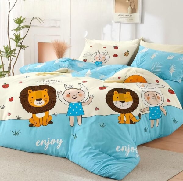 Winterbell Double Quilted Comforter | Glace Cotton UltraSoft Queen Size Panel Print