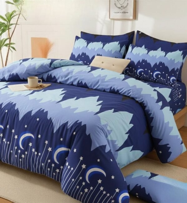 Winterbell Double Quilted Comforter | Glace Cotton UltraSoft Queen Size Panel Print