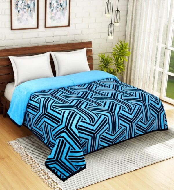 CECIL Imported Reversible Flannel Blanket | Double Bed | Feather Touch | Warm Winter Blanket