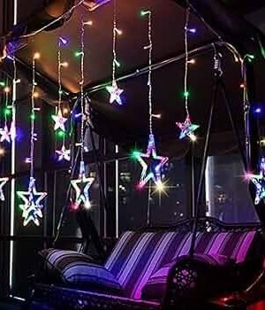IMG-20251211-WA0037-1.jpg Multicolor LED Star Curtain String Lights – 6+6 Stars, 3m Length, Decorative Lights for Christmas & Parties