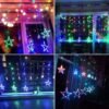 Multicolor LED Star Curtain String Lights – 6+6 Stars, 3m Length, Decorative Lights for Christmas & Parties