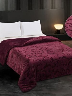 Premium Jacquard Rabbit Fur Comforter – Ultra Soft King Size 6kg Winter Blanket