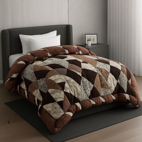 Sleep Reversible Single Bed Warm Quilt | Heavy Flannel Rajai | Ultra Soft | 60×90