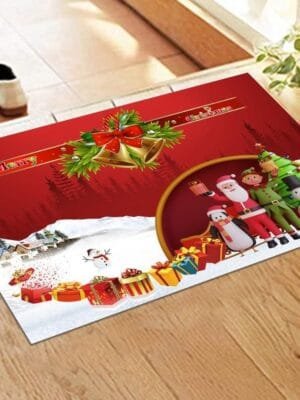 Christmas Anti-Skid Floor Mat | 16×24 Inches | Festive Door Mat | Premium Anti-Slip